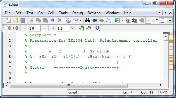 Matlab Script for Lab 3 Start the script with a comment (%).