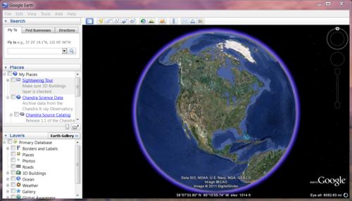 Maps, and other applications. The CSC Interface to Sky in Google Earth - CSC Note: PNG images were used in the CSC KML since this format is supported by the image transparency feature of Google Earth.
