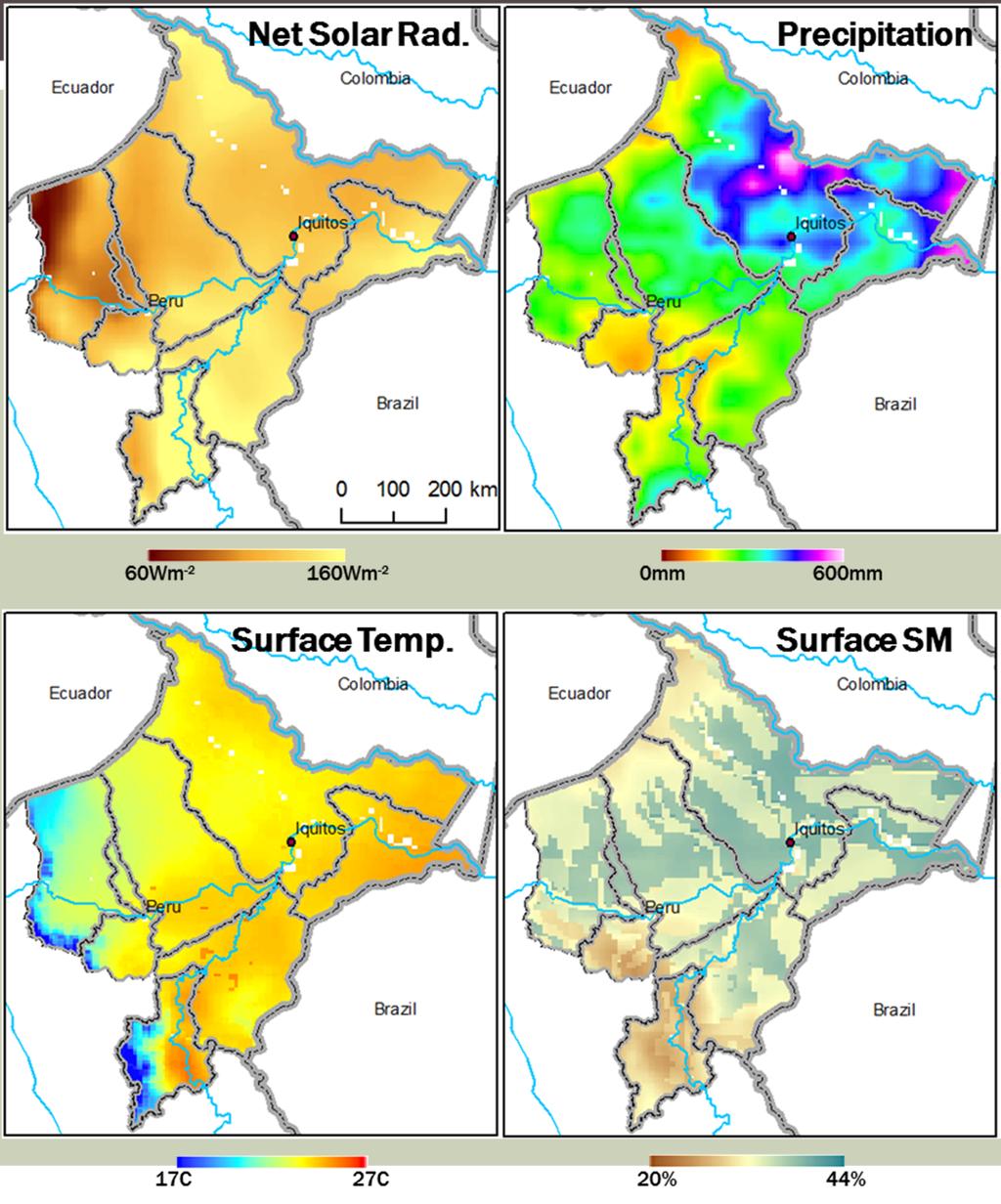 GENERATING INPUTS: LDAS TMPA + GDAS forcing is effective MODIS GVF and Land Cover add spatial structure Noah LSM simulations show significant spatial