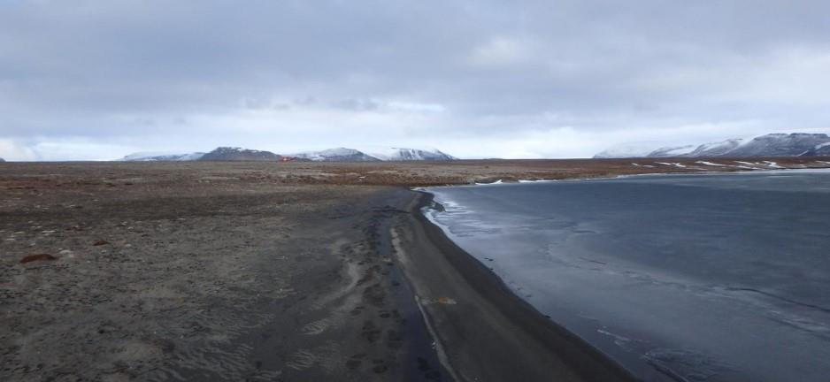 Figure 2: Left: active beach with black sand deposition.