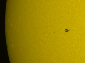 across the stellar disc Venus Transit in 2004 International Space Station and Space Shuttle crossing the disk of the Sun Needs