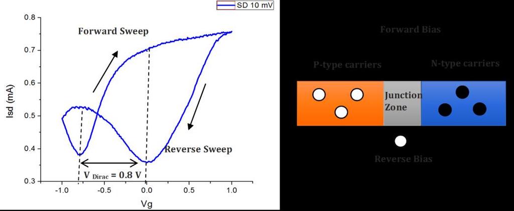 nanotube FET s have indicated that charge trapping/de-trapping caused by bound H O molecules to the SiO surface takes longer than several seconds, which results in hysteresis occurring when