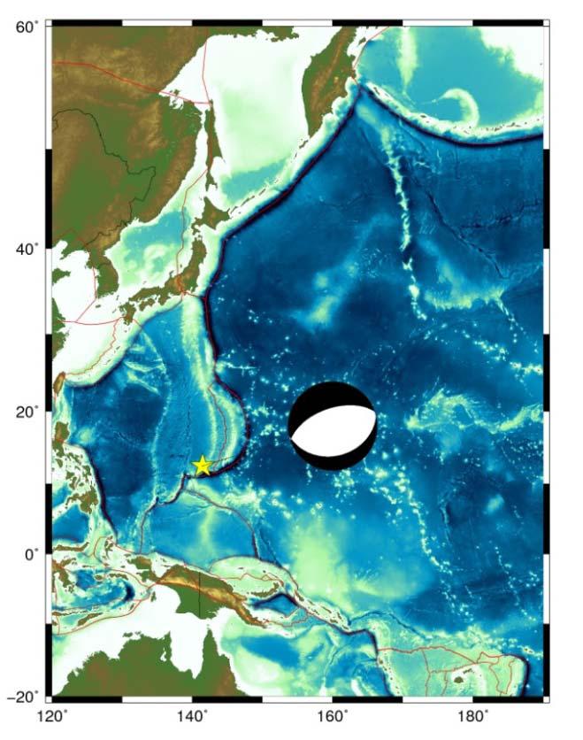 August 13, 2010 (UTC) Epicenter : off Marianas Depth :12 km Mw : 6.