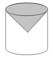 SULIT 15 1449/2 For 9 Diagram 9 shows a solid cylinder. A solid cone is taken out from the cylinder. Rajah 9 menunjukkan sebuah pepejal berbentuk silinder.