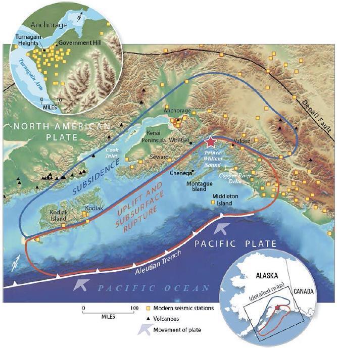 EQ in North America Alaska Subsidence and uplift: >30m Suggested reading: