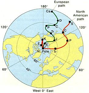 Apparent Polar Wandering 1950s In the 1950s, scientists used paleomagnetism to map the position of the Magnetic North Pole in the past.