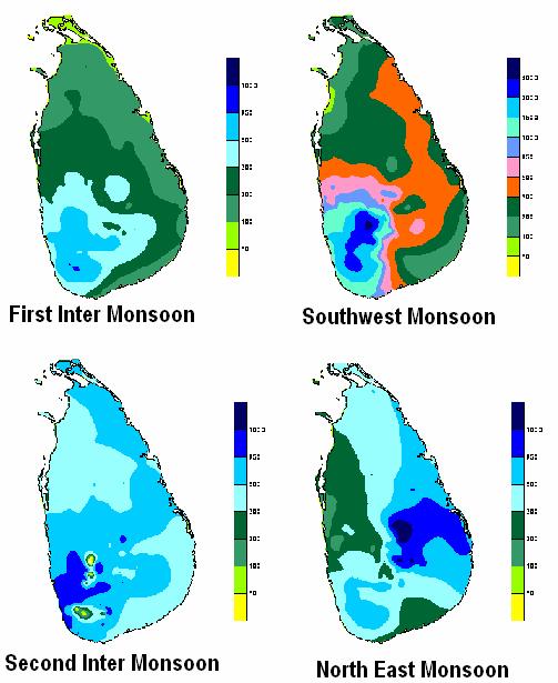 Seasons First inter-monsoon (March April), Southwest monsoon (May