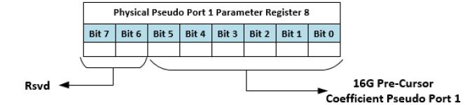 0 Physical Pseudo Port Parameter Register 8 Bit Location Register Description Attributes 5:0 6G