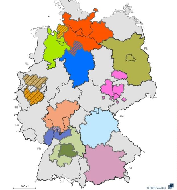 Huge differences between German Metropolitan Regions Land area Number of inhabitants and density Economic structure One or