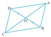 25) D, E and F are respectively the mid-points of the sides BC, CA and AB of a ABC. Show that 26) In Fig. 11, diagonals AC and BD of quadrilateral ABCD intersect at O such that OB = OD.