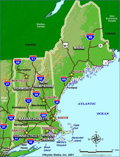 5 Contemporary Map of New England Image