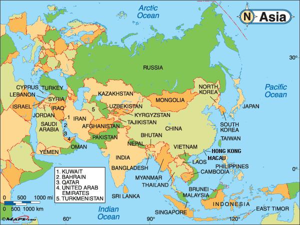 Map of Asia continent Countries, islands in Asia continent Afghanistan Akrotiri and Dhekelia Armenia Azerbaijan Bahrain Bangladesh Bhutan British Indian Ocean Territory Brunei Cambodia China