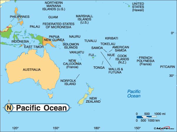 Map of Australia/Oceania continent Countries, islands in Australia/Oceania continent American Samoa Ashmore and Cartier Islands Australia Baker Island Cook Islands Coral Sea Islands Fiji French