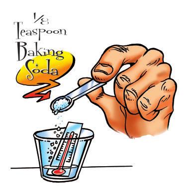 Procedure, continued 5. Add about ⅛ teaspoon of baking soda to the solution that reached the highest temperature. Watch the solution and the thermometer. 6.