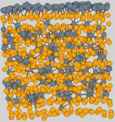 Thick amorphous C layer Graphene layer (128 C atoms
