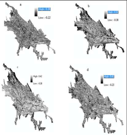 Comparasion of NDBI and NDVI as indicators of surface urban heat island effect in LANDSAT 8 imagery 145 Table 2.