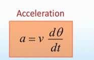 F) Centripetal Acceleration We just determined that an object following a circular path with a constant speed has an acceleration that points toward the center of the circle with a magnitude equal to