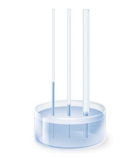 Adhesion Adhesion between water and glass also causes water to rise in a narrow tube against the force of gravity. This effect is called capillary action.