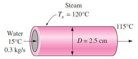[ Ans : 61m] 11. Water is t be heated frm 15 C t 65 C as it flws thrgh a -cm-internal-diameter 5- m-lng tbe (see figre belw).