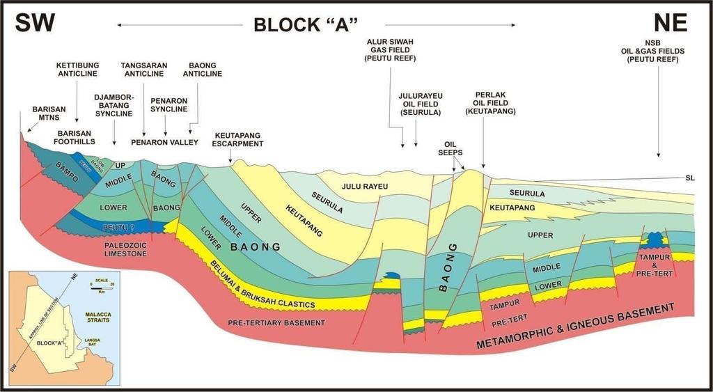 GEOLOGY OF the NORTH SUMATERA BASIN GEOLOGICAL CROSS-SECTION In the southwestern
