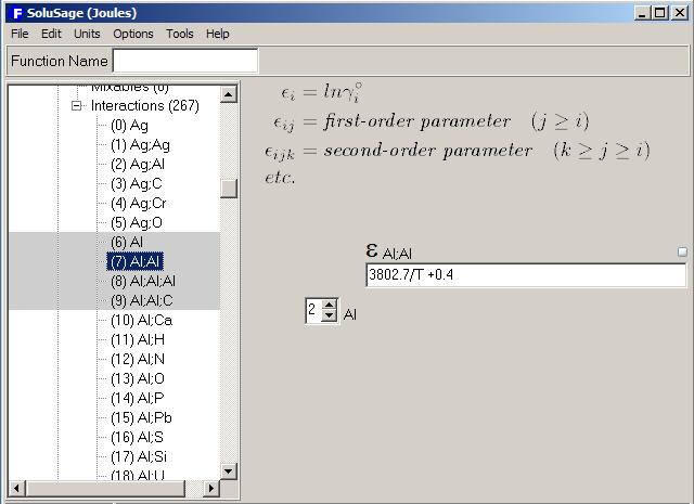 Entry of first-order parameter Al;Al - Enter 2 to indicate that this is the first-order