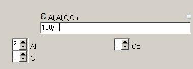 Entry of cross-interaction parameter Al;Al;C;Co 100/T Al;Al;C;Co = Al;C;Al;Co =