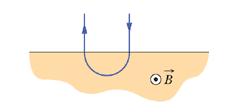Problem 6 An ion of charge q= +2e and unknown mass is sent into a region with a uniform magnetic field of magnitude B=0.5 T as shown in the figure.