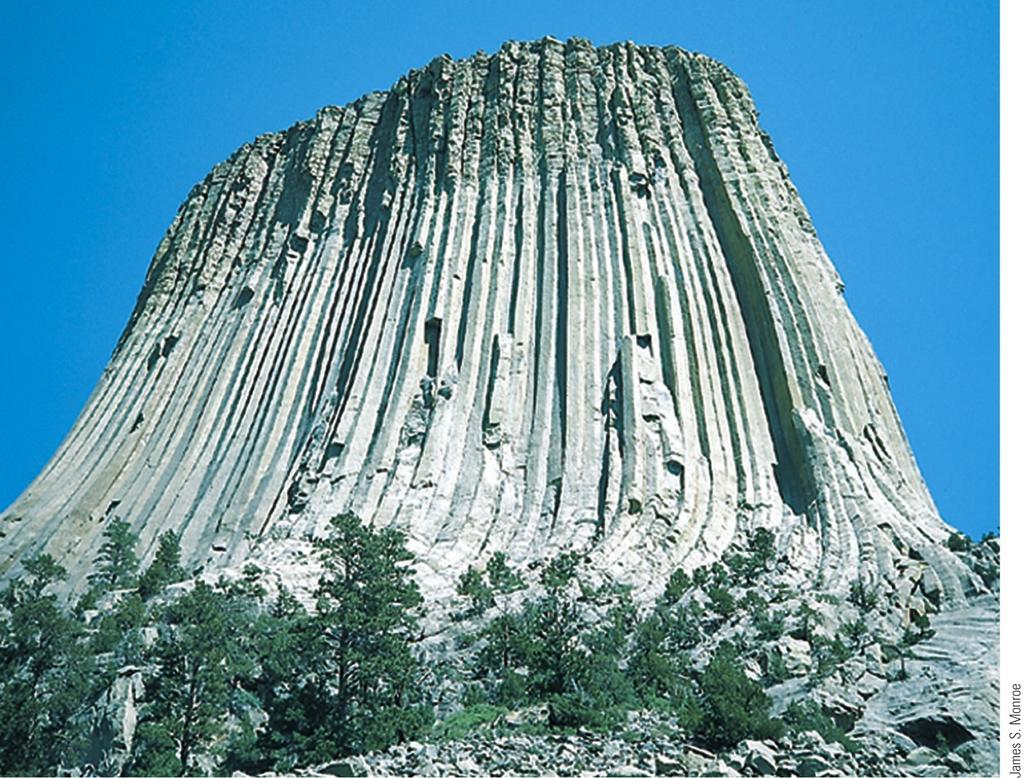 Devils Tower, Wyoming Devils Tower National Monument was the first area in the United States so designated. The tower rises more than 260 m above its base and it can be seen from 48 km away.