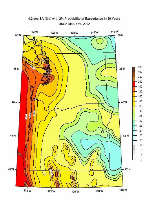 USGS Map for Pacific Northwest Instructional Material Complementing FEMA 451, Design Examples