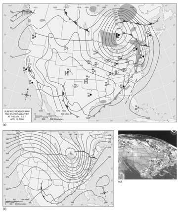 April 16 - The northeasterly movement of the storm system is seen through a comparison of weather maps over a 24-hour period Occlusion occurs as the low moves over the northern Great Lakes In the