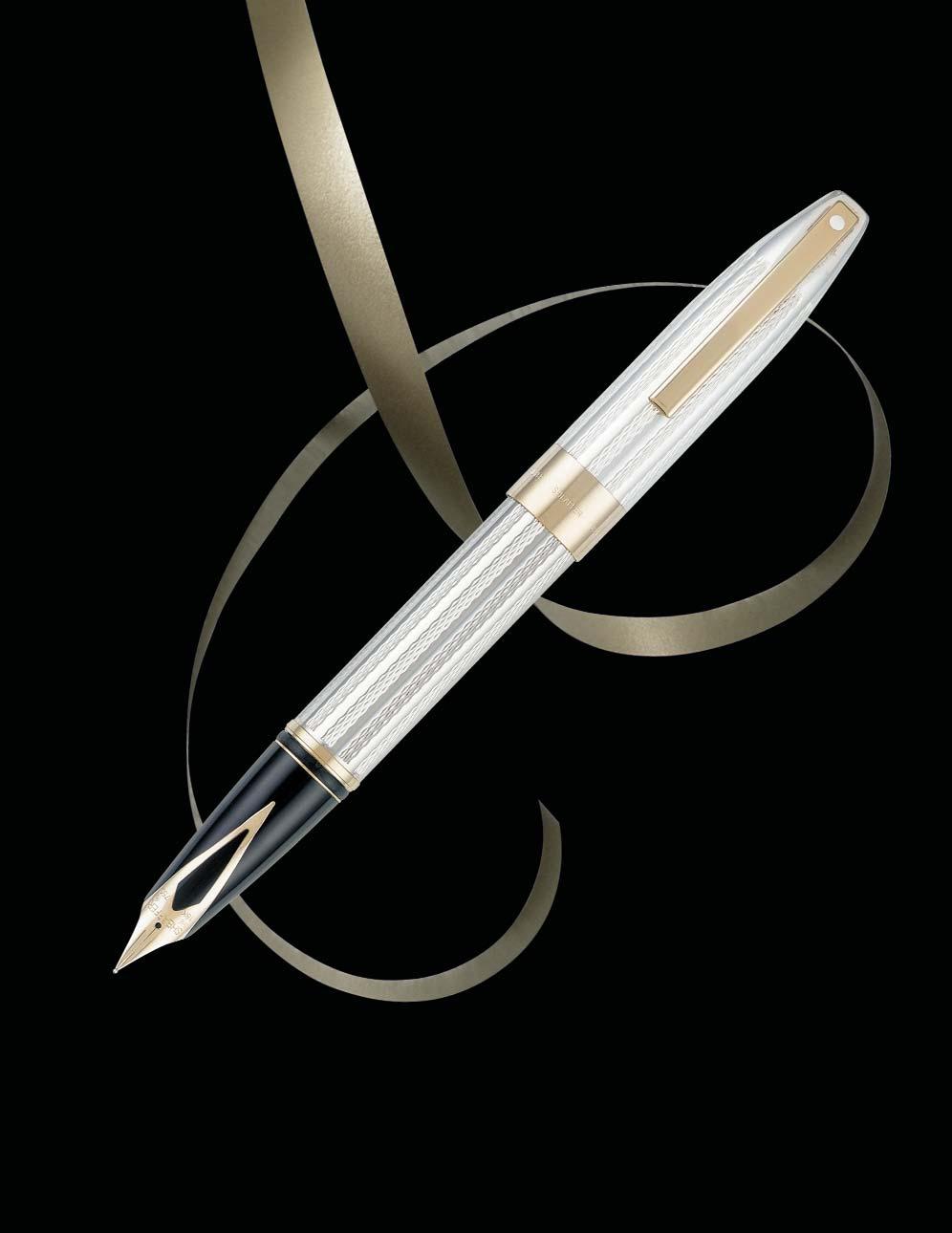 9037 9045 Timeless Classic The Sheaffer Legacy Heritage Sterling Silver Collection features a wide profile and a classic interrupted