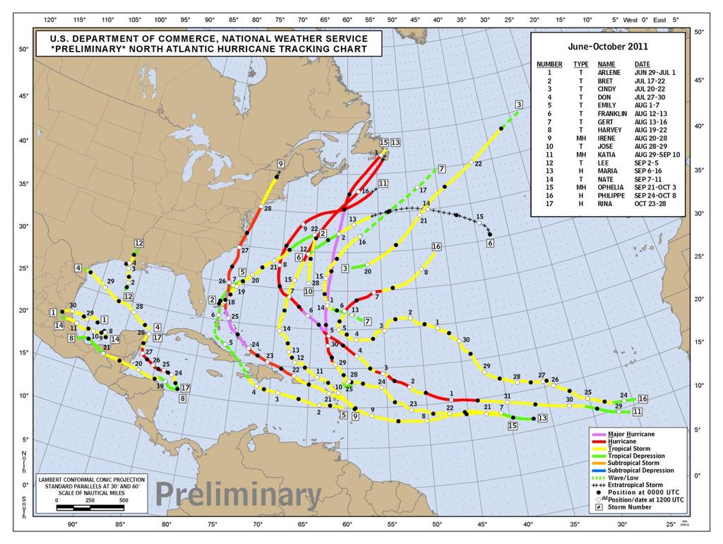 Other NHC Tropical Cyclone Related Products Preliminary Track Maps Posted to NHC website around the 1 st of each month Provides