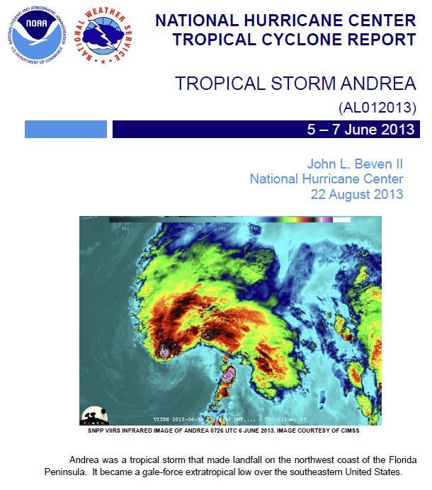 Other NHC Tropical Cyclone Related Products