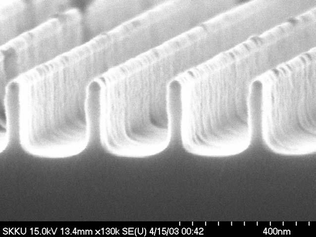 SEM Micrograph of SiO 2 Etch Profiles