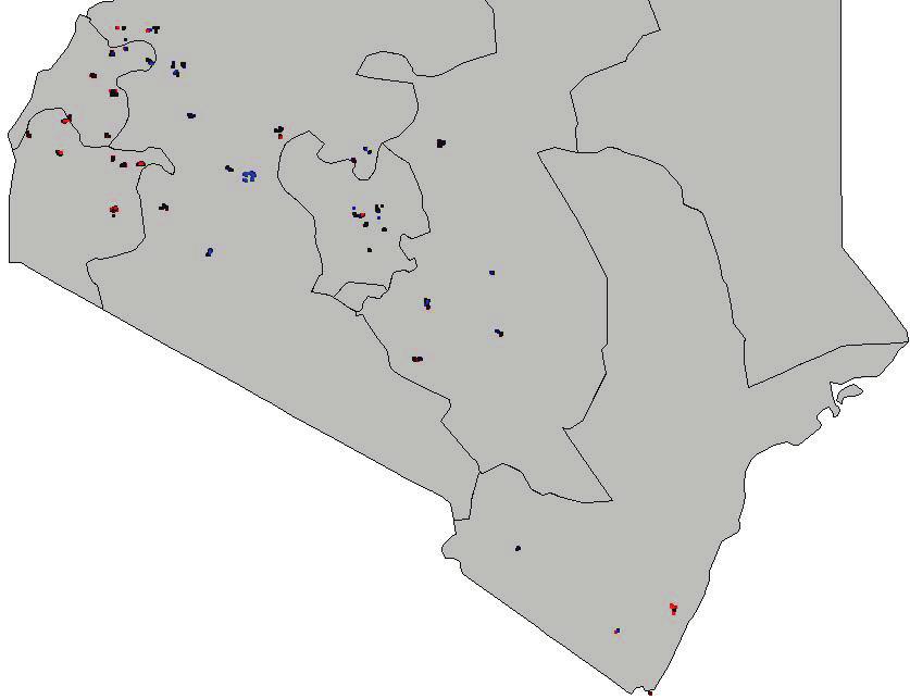 Figure 3: Geographic location of sample by poverty group estern Rift Valley North Eastern Nyanza Central Eastern See Figure 5 Nairobi Red = Chronically Red -