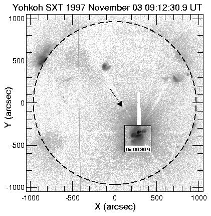Seen by Yohkoh/SXT propagating in the corona Interpreted as coronal MHD fast-mode weak shock (Narukage et al.
