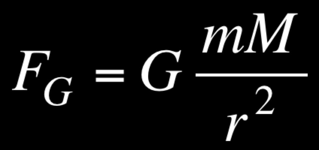 F = gravitational force between two objects (in newtons) m = mass of the planet (in kilograms) M = mass