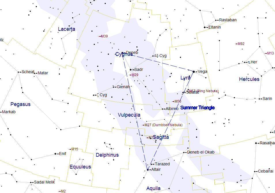 CONSTELLATION OF THE MONTH CYGNUS (the Swan) Cygnus is a beautiful constellation and has a number of interesting things to see. During late Summer and Autumn, it is almost directly overhead.