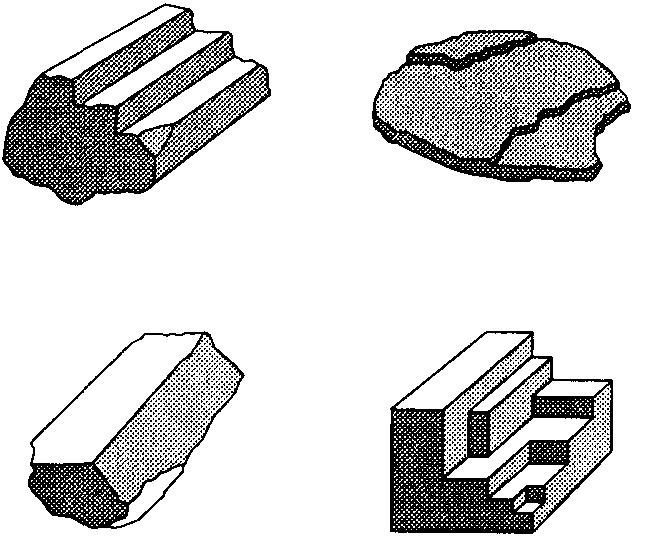 8. The diagram below shows the results of one test for mineral identification. Which mineral property is being tested? (A) fracture (B) density 9.