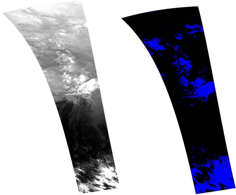 (a) Figure 7. (a) OLS thermal grid. Companion flag grid, CLOUDS PRESENT shown in blue. 2.5.