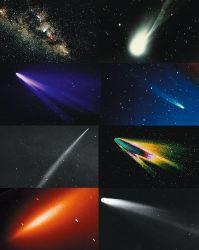(1) comet; (2) asteroid; (3) meteor