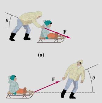 ConcepTest 2 Norml orce Below you see two cses: physics student pulling or pushing sled with force tht is pplied t n ngle θ. In which cse is the norml force greter?