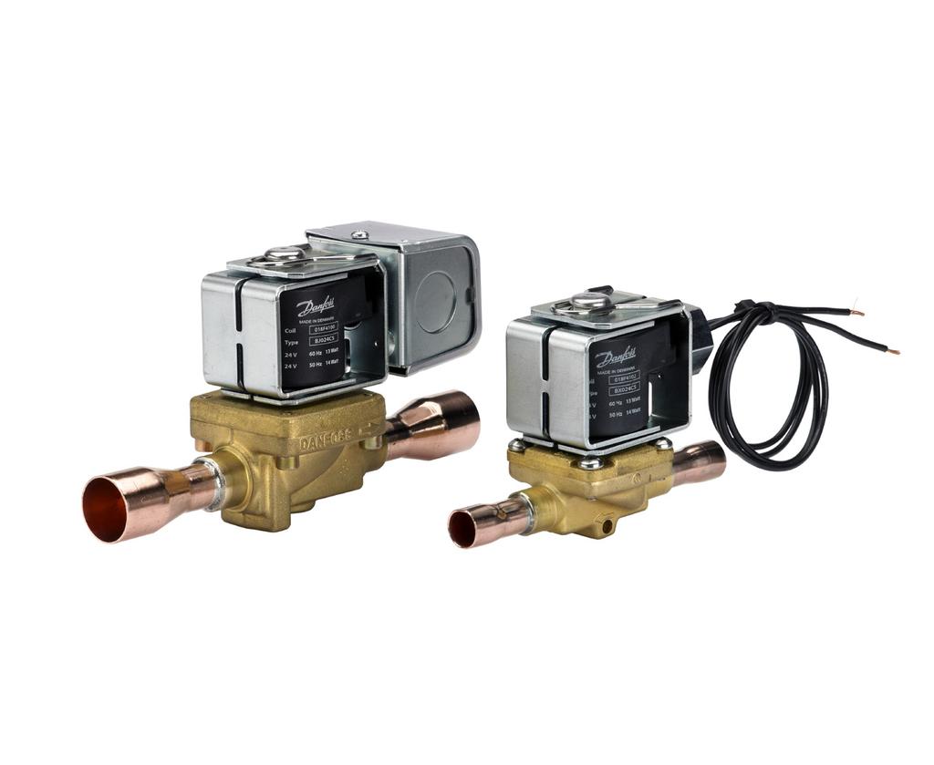 Data sheet Solenoid valve s EVR 2 - EVR 40 EVR is a direct or servo operated solenoid valve for liquid, suction, and hot gas lines with HCFC and HFC refrigerants.