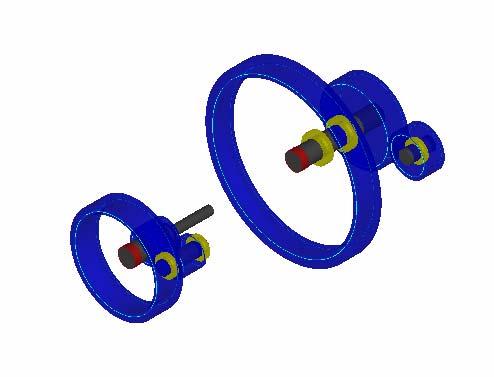 In the 3D view, the bearings are at first not visible. For this, go to the KISSsoft bearing calculations and press Calculate F5 in order to update the bearing data.
