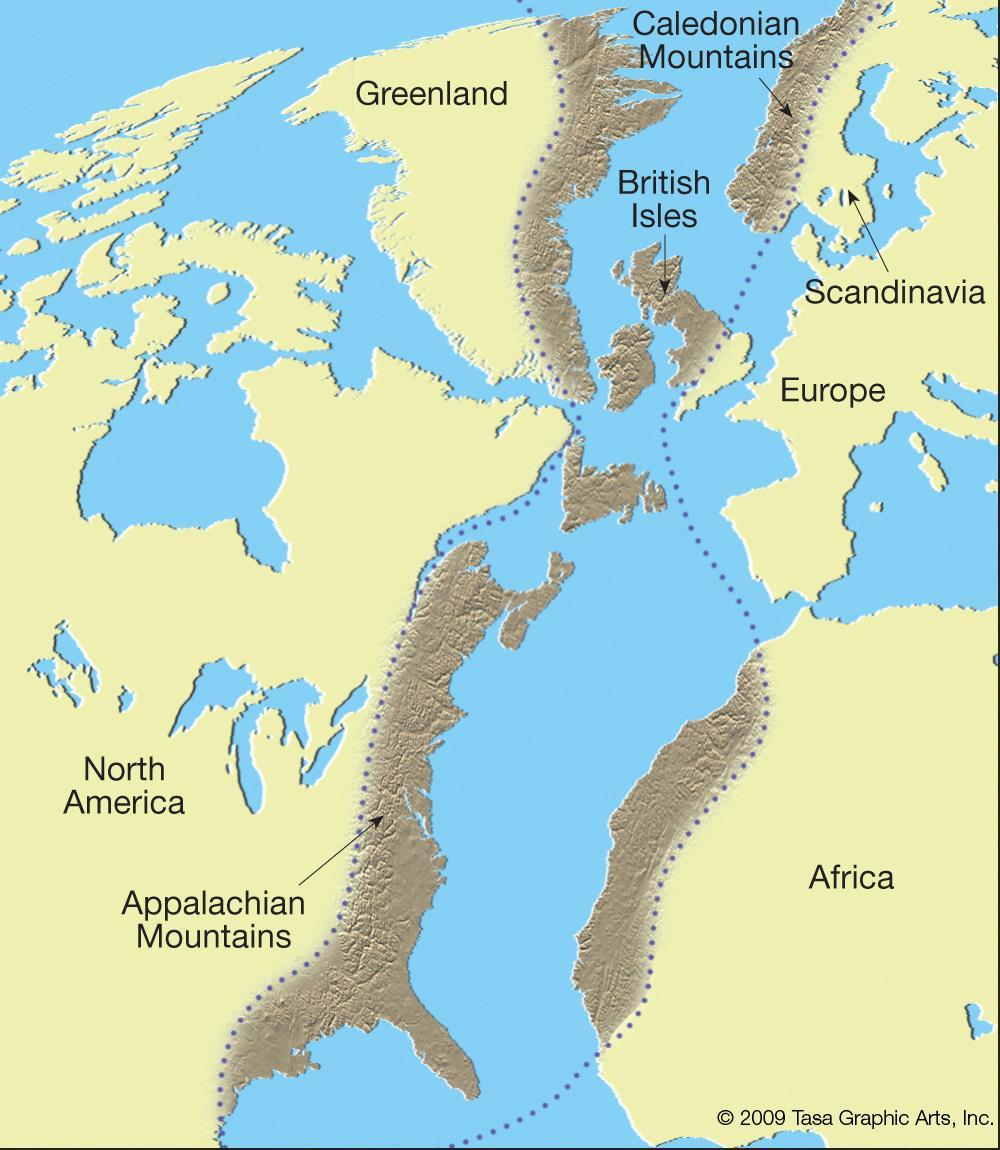 Mountain ranges and other features on the continents provided further evidence For example, the Appalachian mountains of eastern North America