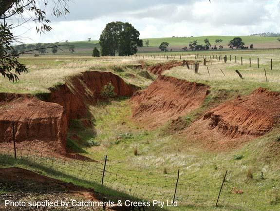 Photo 1 Head of gully erosion (Qld) Photo 2 Rural gully erosion (SA) Introduction Gully erosion is usually distinguished from the boarder term watercourse erosion by the path the erosion follows,