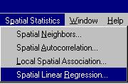 S-plus/SpatialStats samples Spatial Regression Models To estimate a spatial regression model choose Spatial Linear Regression