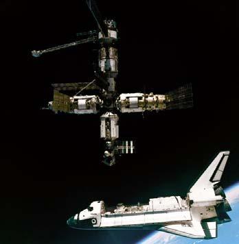 Leonid Kizim and Vladimir Soloyyov first docked with the Mir Space Station on March 15, 1986.