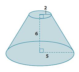 2. Find the volume of the truncated cone. Let represent the height of the small cone.