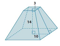 cone is units 3. 3. Find the volume of the truncated pyramid with a square base. Let represent the height of the small pyramid.